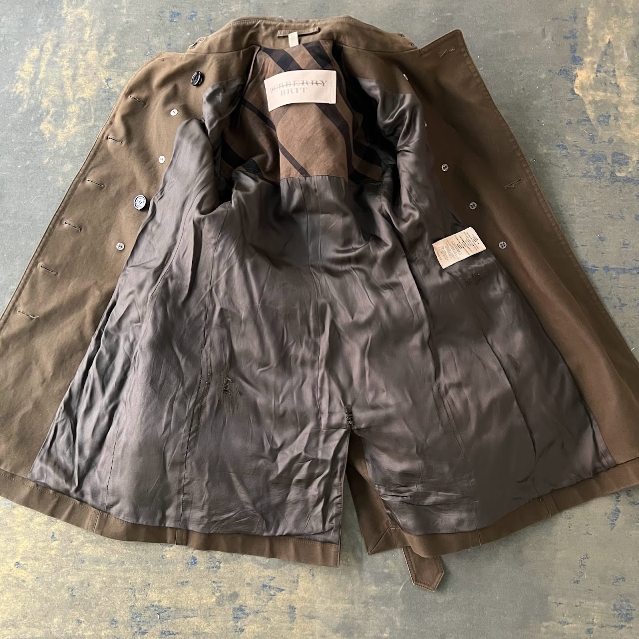 Burberry Brit Olive Trench Coat