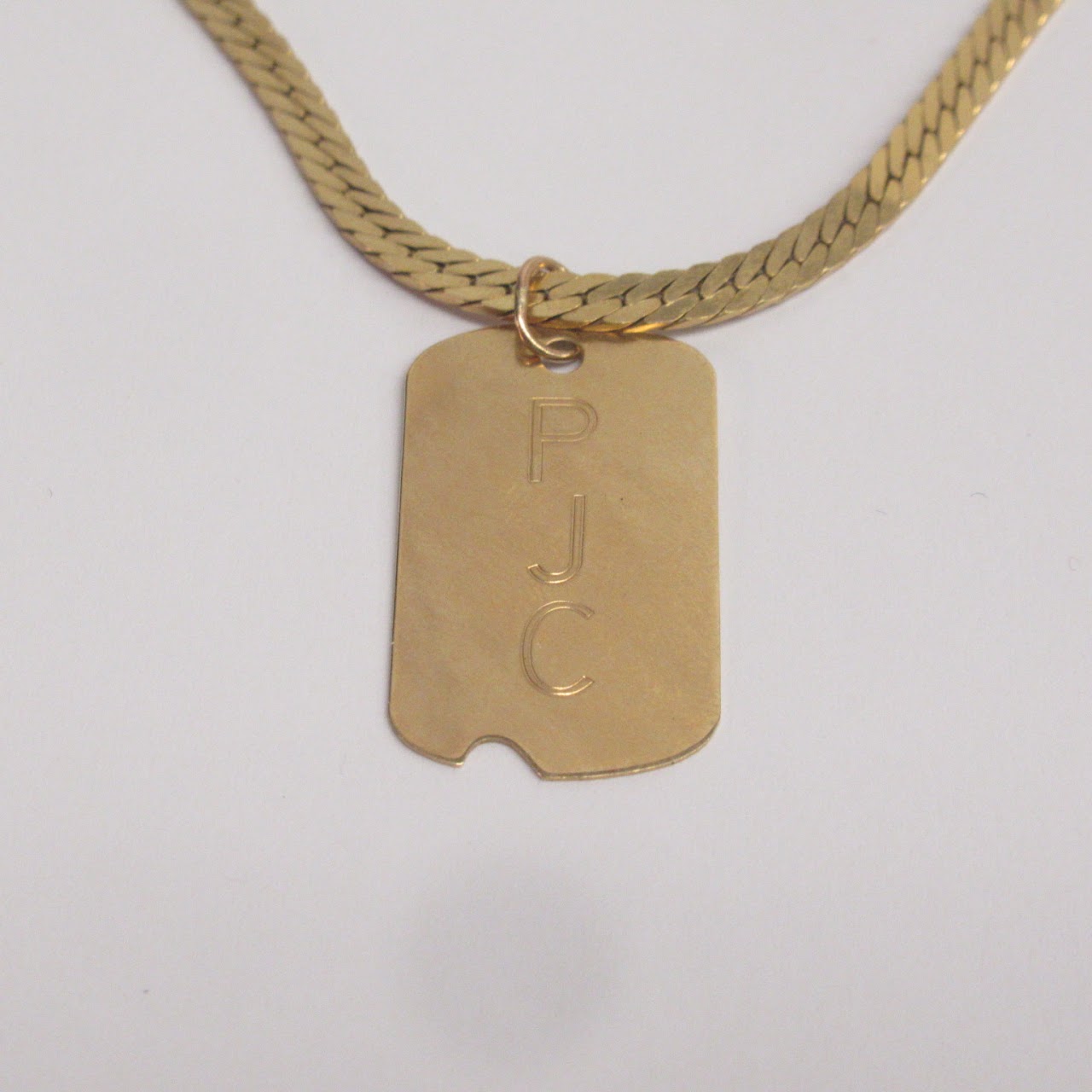 14K Gold Monogrammed Pendant Necklace