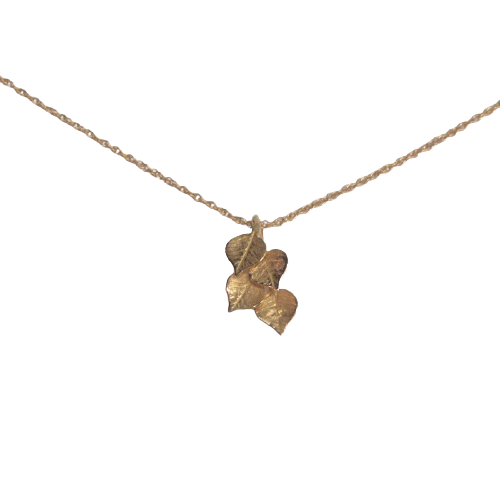 14K Gold Leaf Pendant Necklace