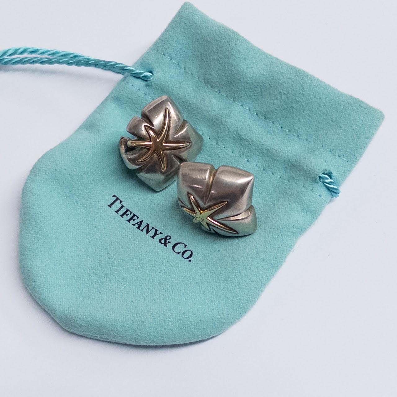 Tiffany & Co.  18K Gold and Sterling Silver Starfish Earrings