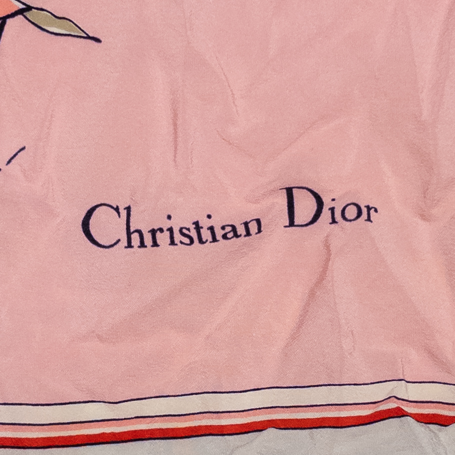 Christian Dior Vintage Floral Silk Scarf