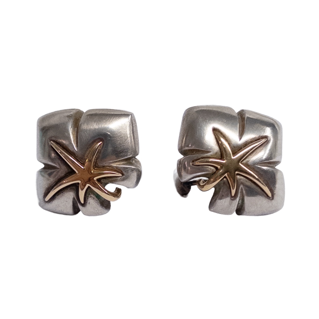 Tiffany & Co.  18K Gold and Sterling Silver Starfish Earrings