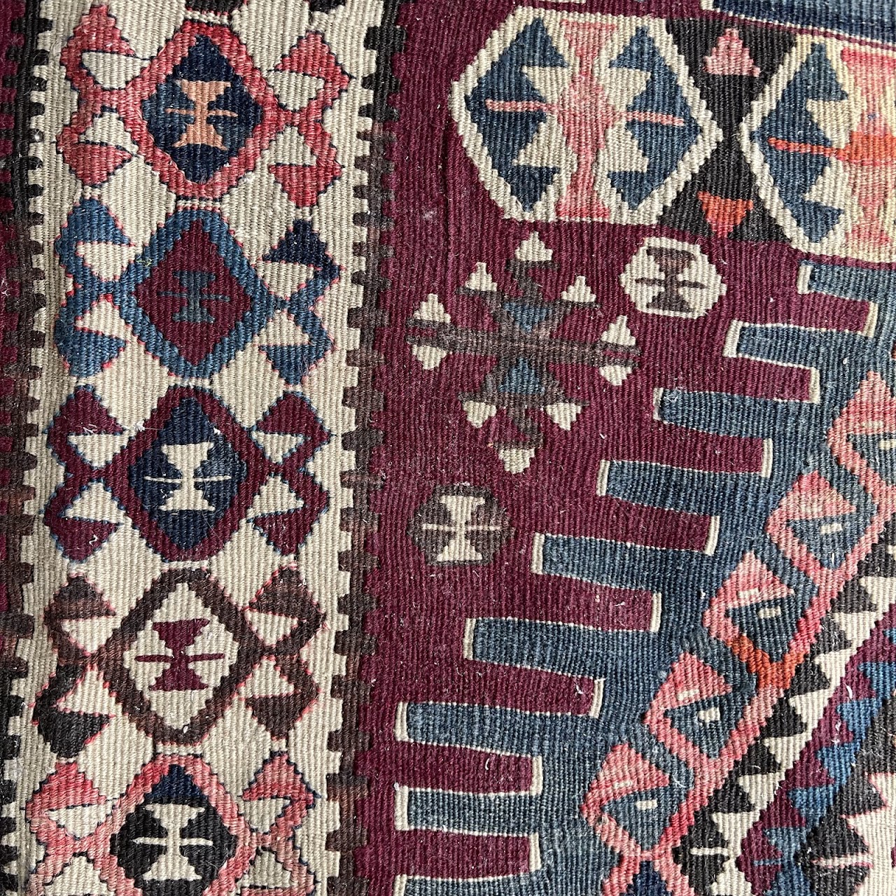 Turkish Kilim Vintage Wool Area Rug