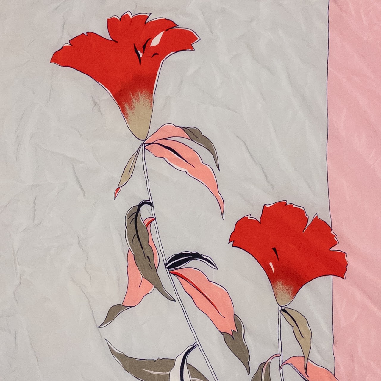 Christian Dior Vintage Floral Silk Scarf