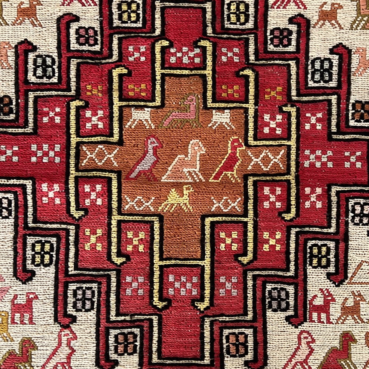 Turkish Soumak Wool and Cotton Small Mat