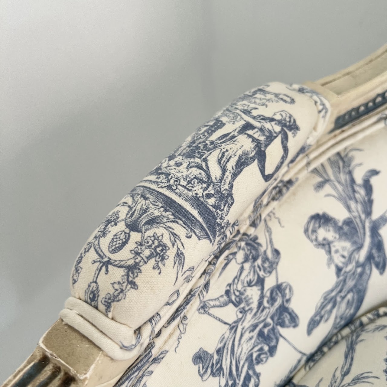 Louis XVI Style Toile Upholstered Armchair Pair