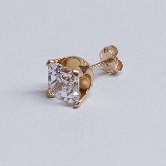 14K Gold and Crystal Stud Earrings