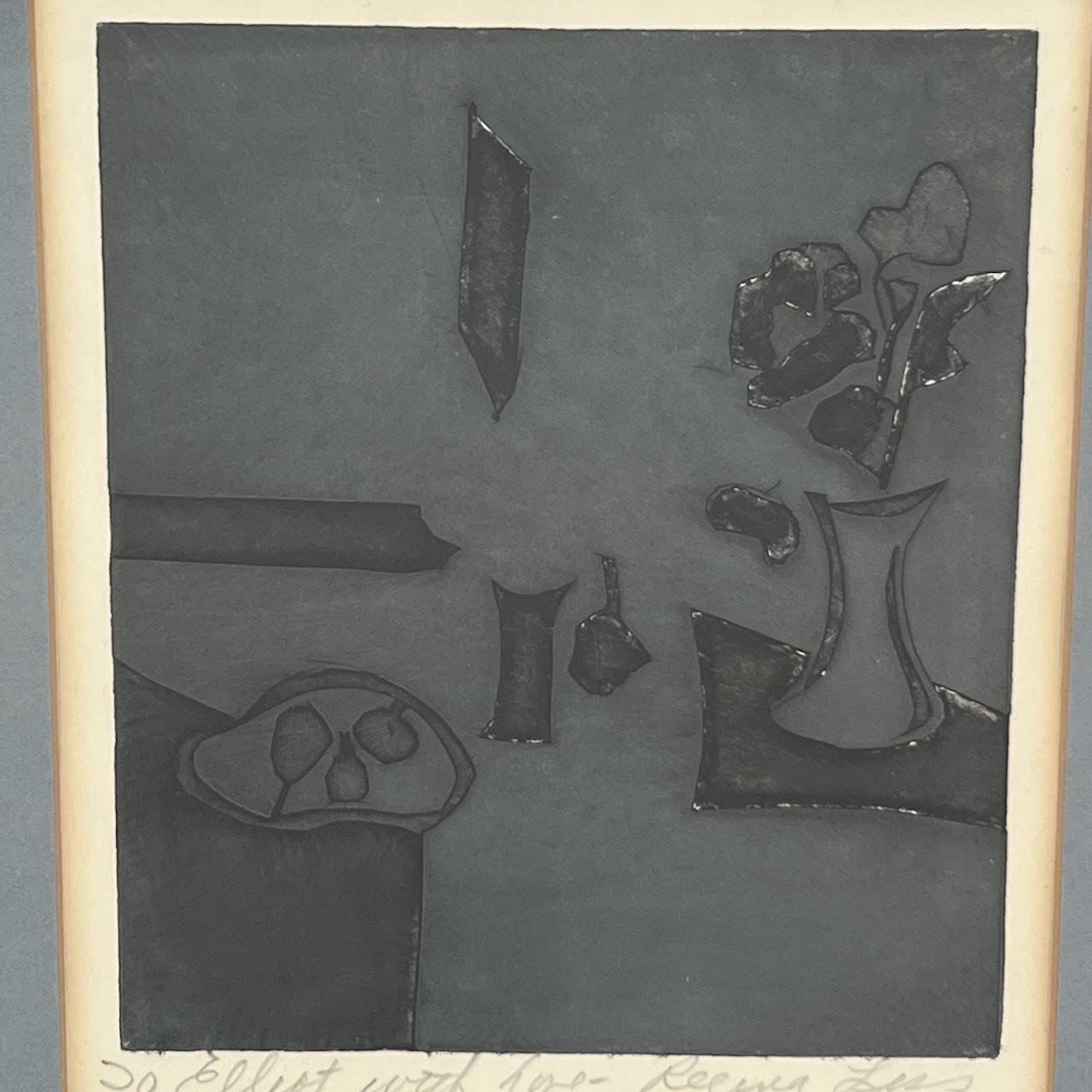 Modernist Still Life Aquatint Etching