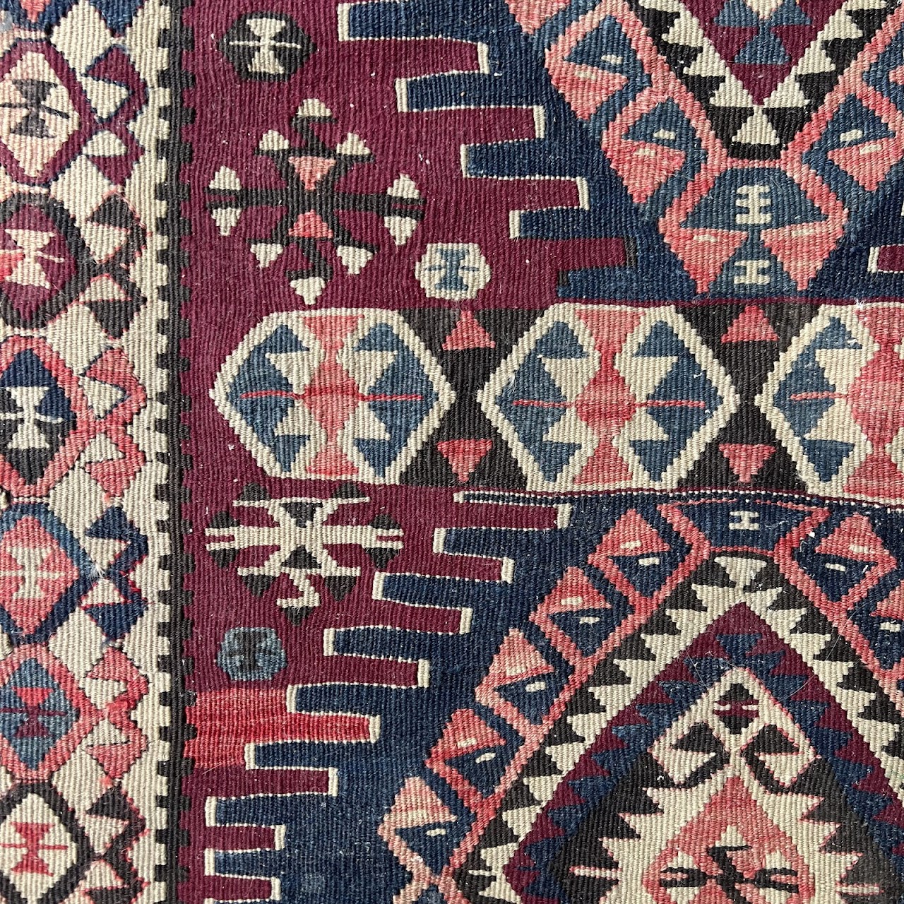 Turkish Kilim Vintage Wool Area Rug