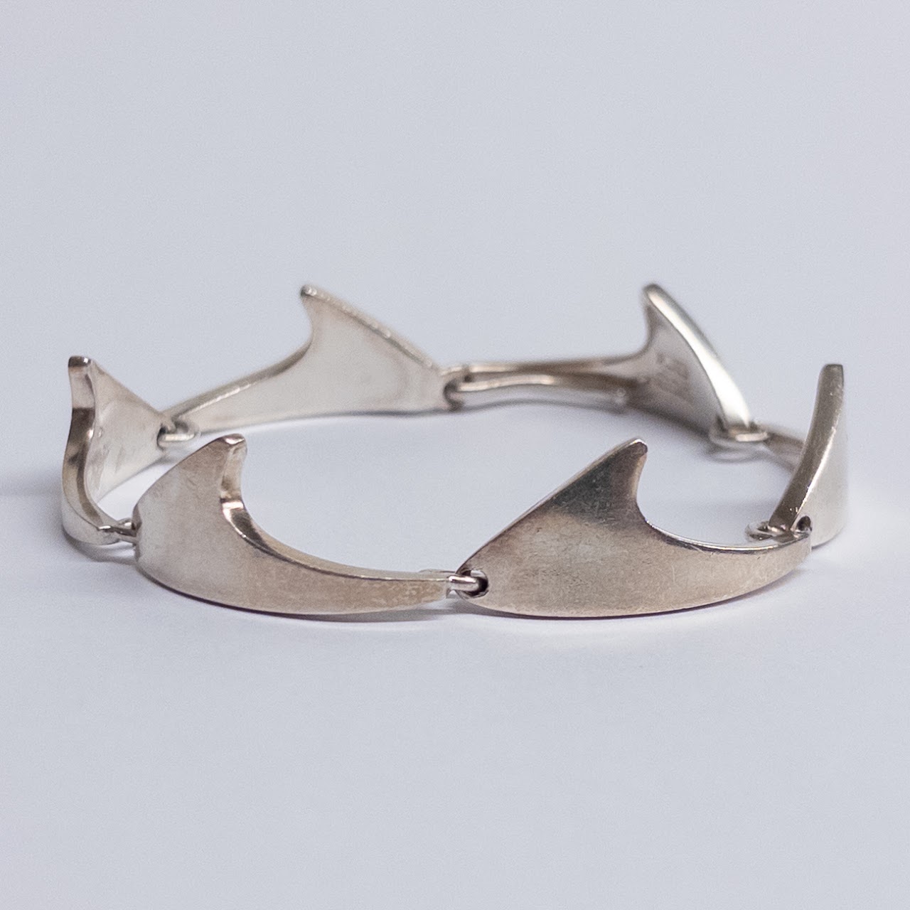 Bent Knudsen Sterling Silver Shark Tooth Bracelet