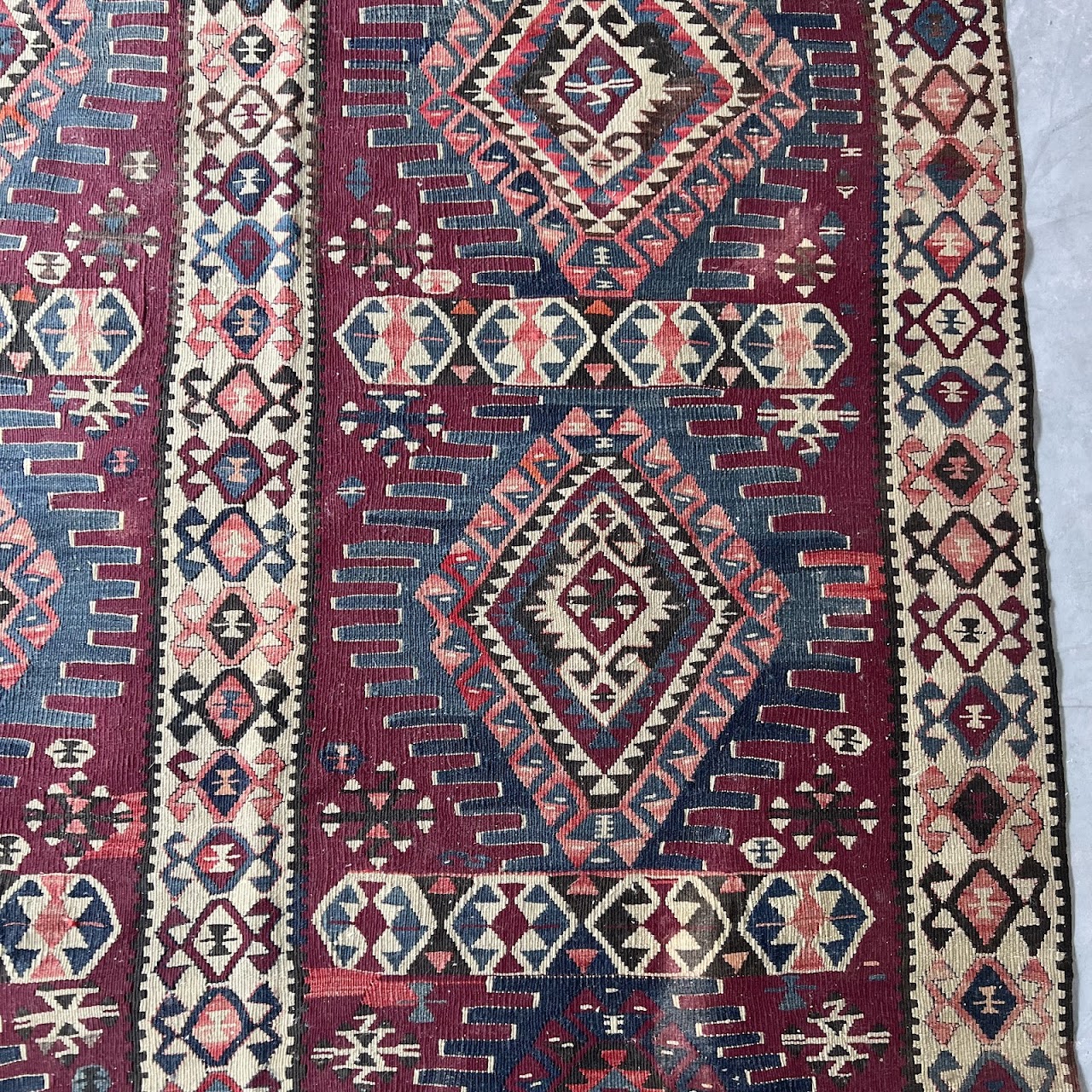 Turkish Kilim Vintage Wool Area Rug