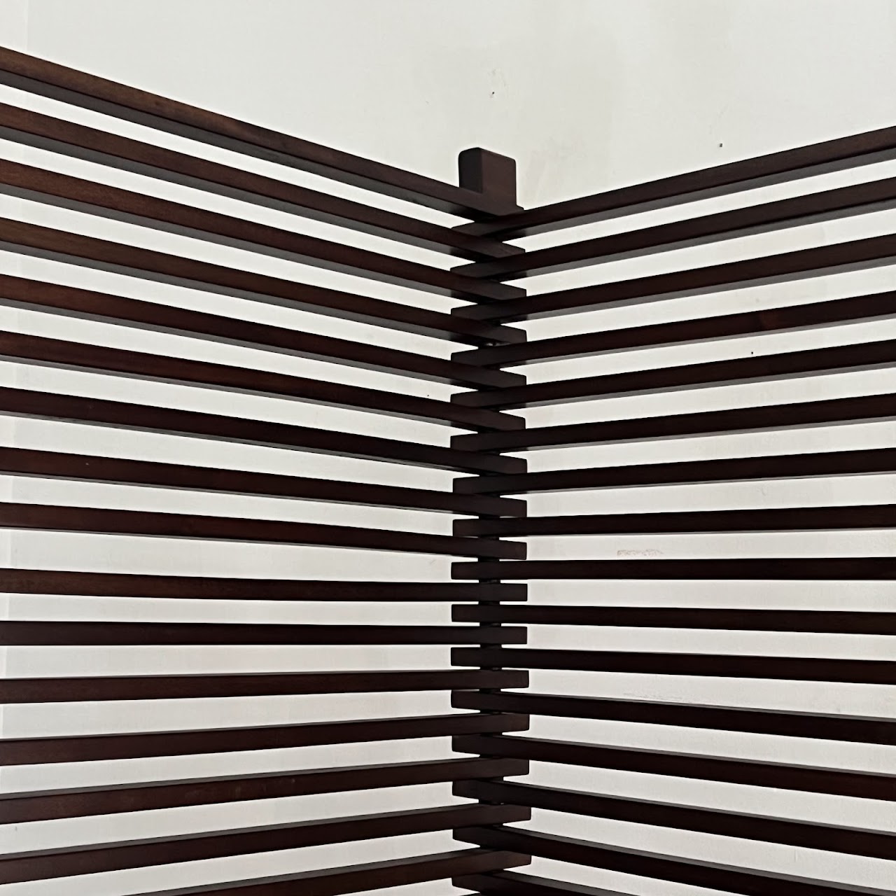 Slatted Three Panel Folding Screen