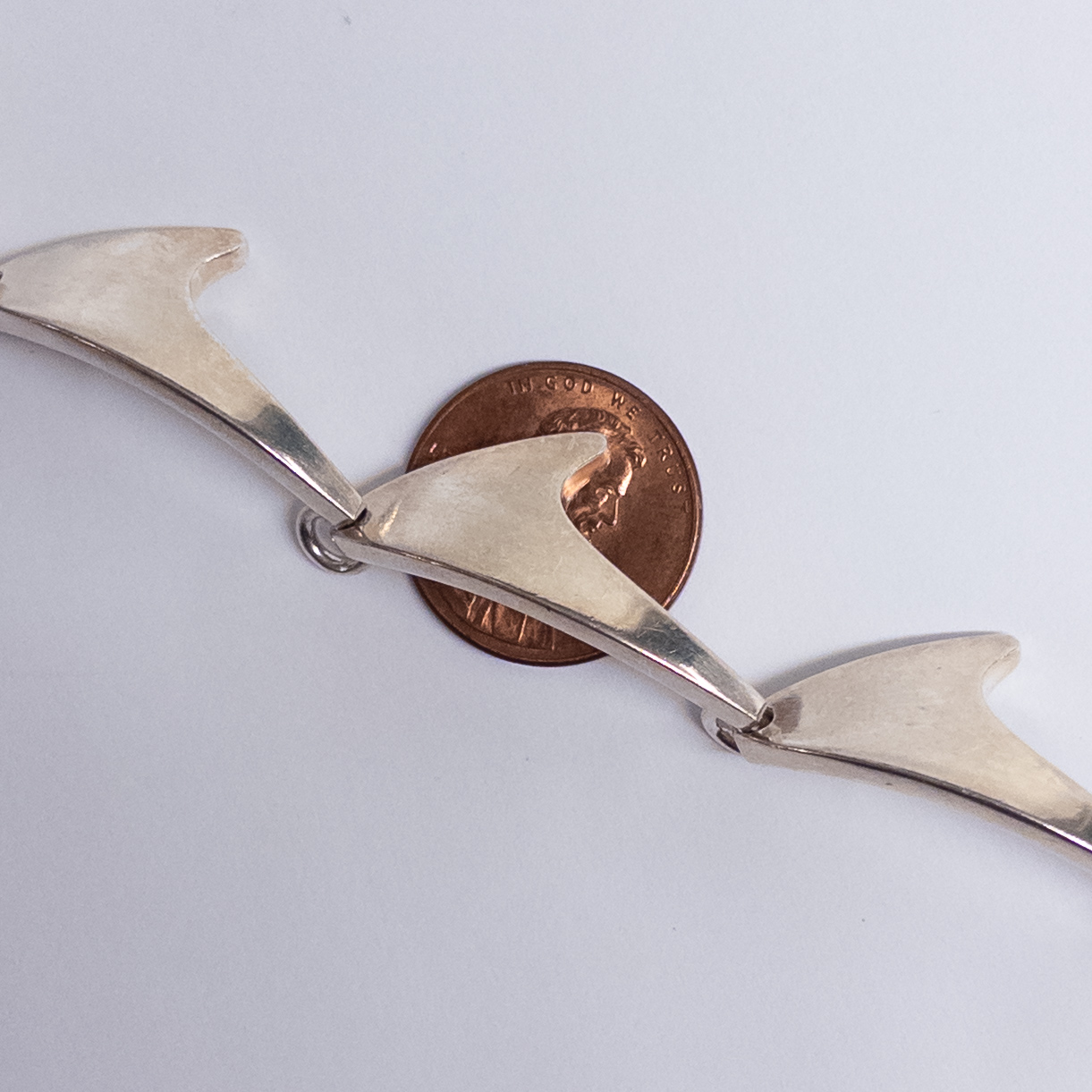 Bent Knudsen Sterling Silver Shark Tooth Bracelet