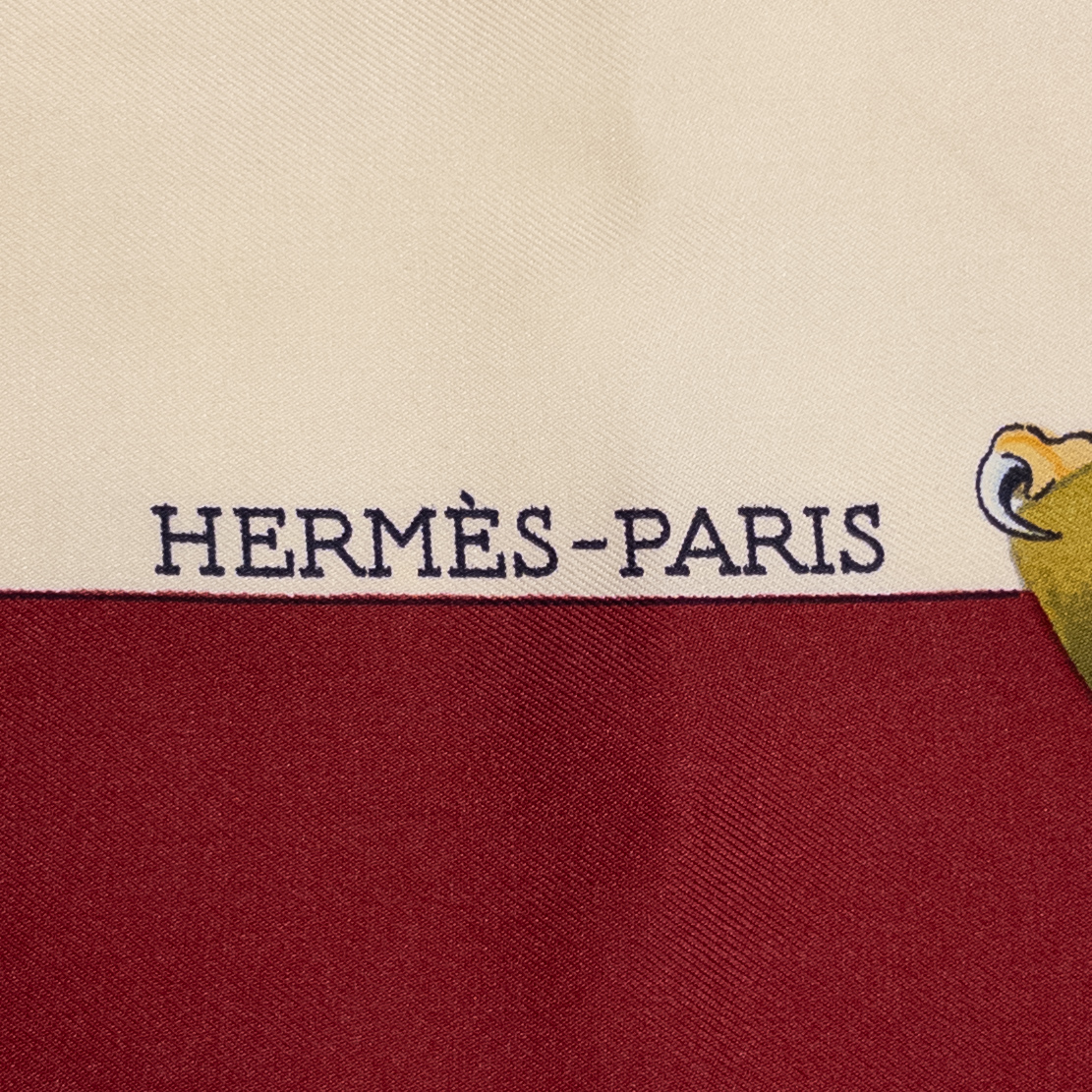 Hermès 'Hunting in Flight' Falconry Carré  90 Silk Scarf