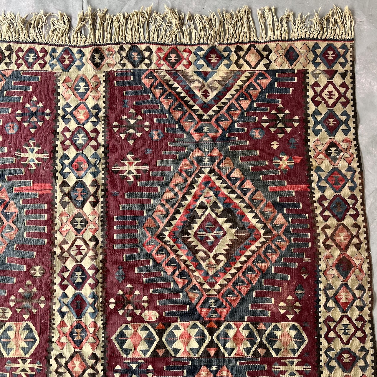 Turkish Kilim Vintage Wool Area Rug