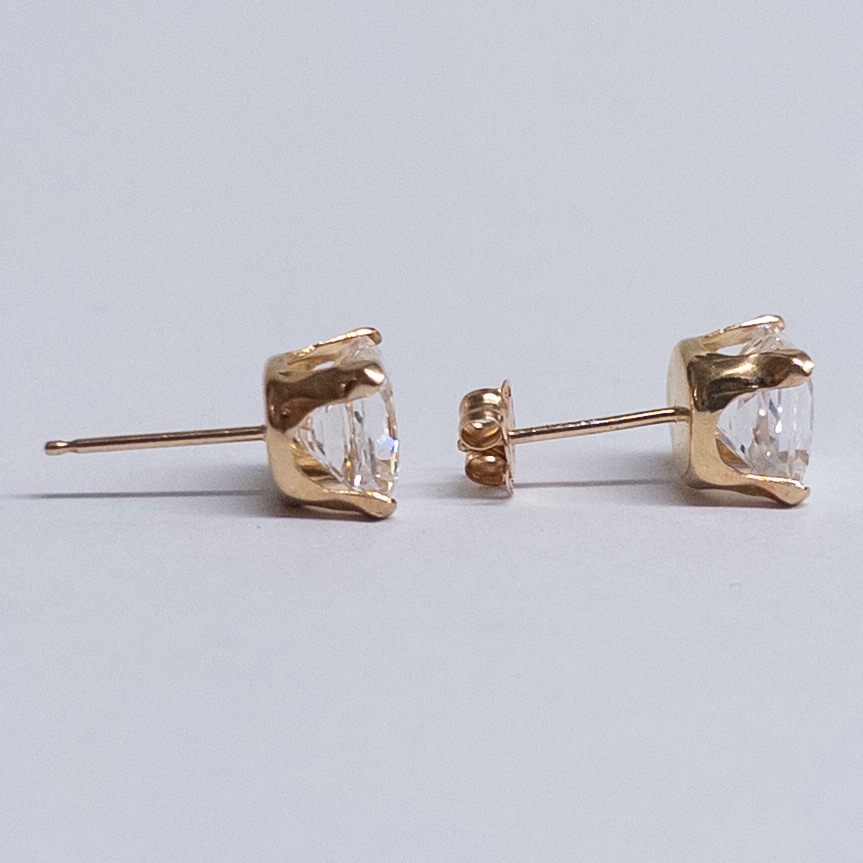 14K Gold and Crystal Stud Earrings