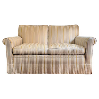 Silk Upholstered Roll-Arm Loveseat