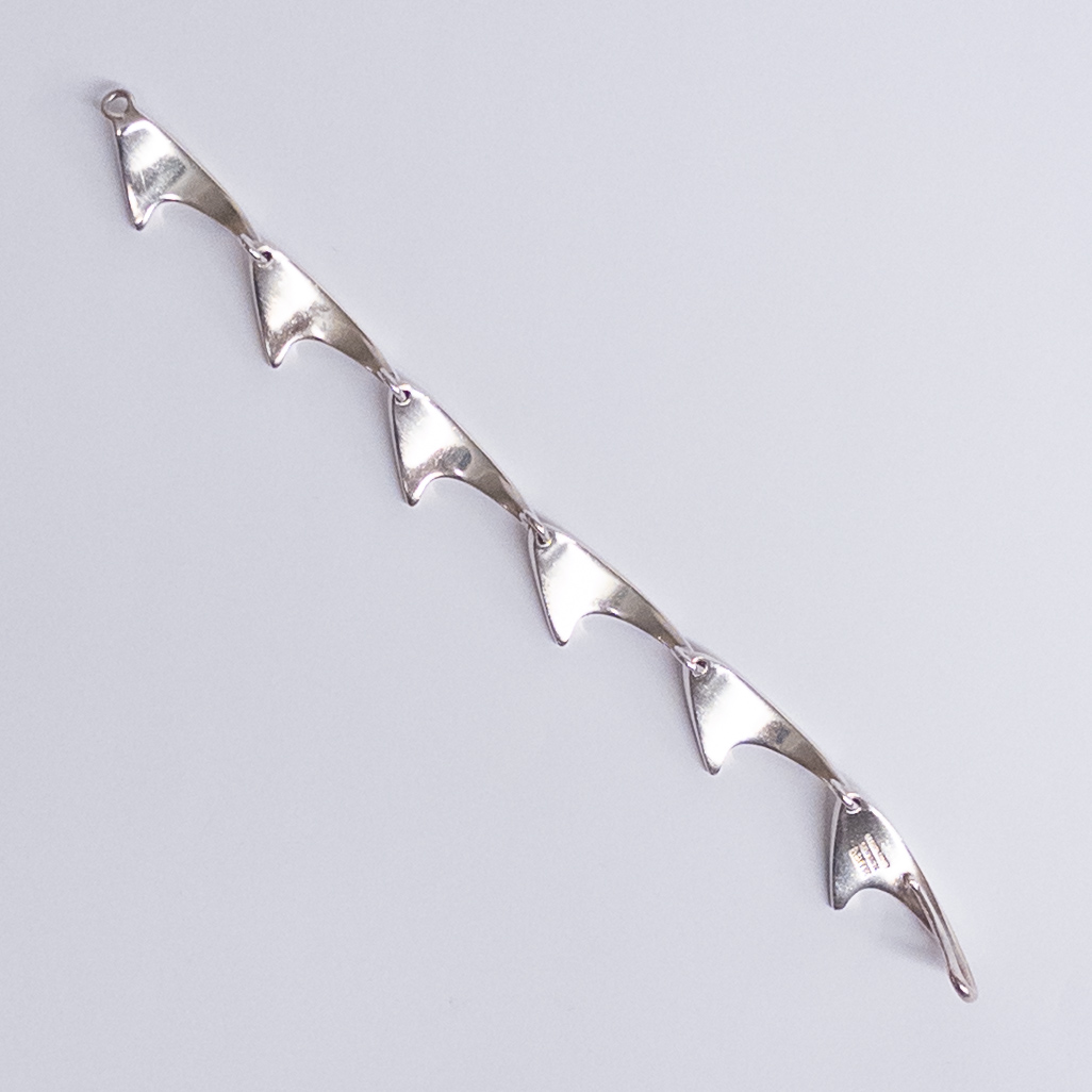 Bent Knudsen Sterling Silver Shark Tooth Bracelet