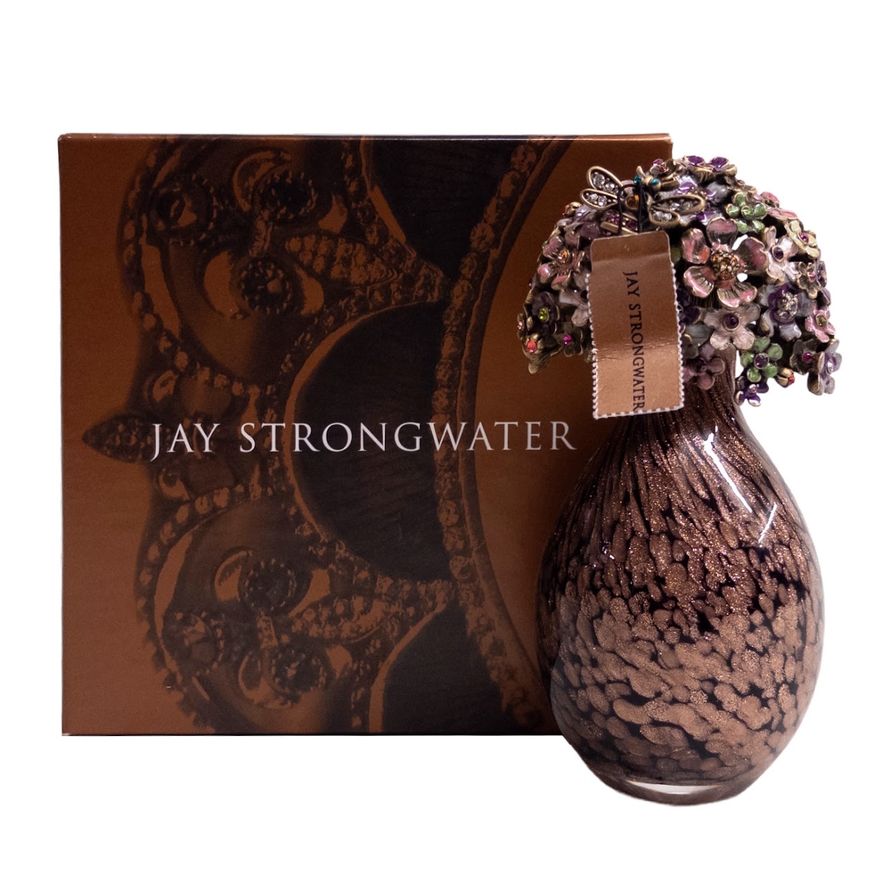 Jay Strongwater Floral Perfume Bottle NEW