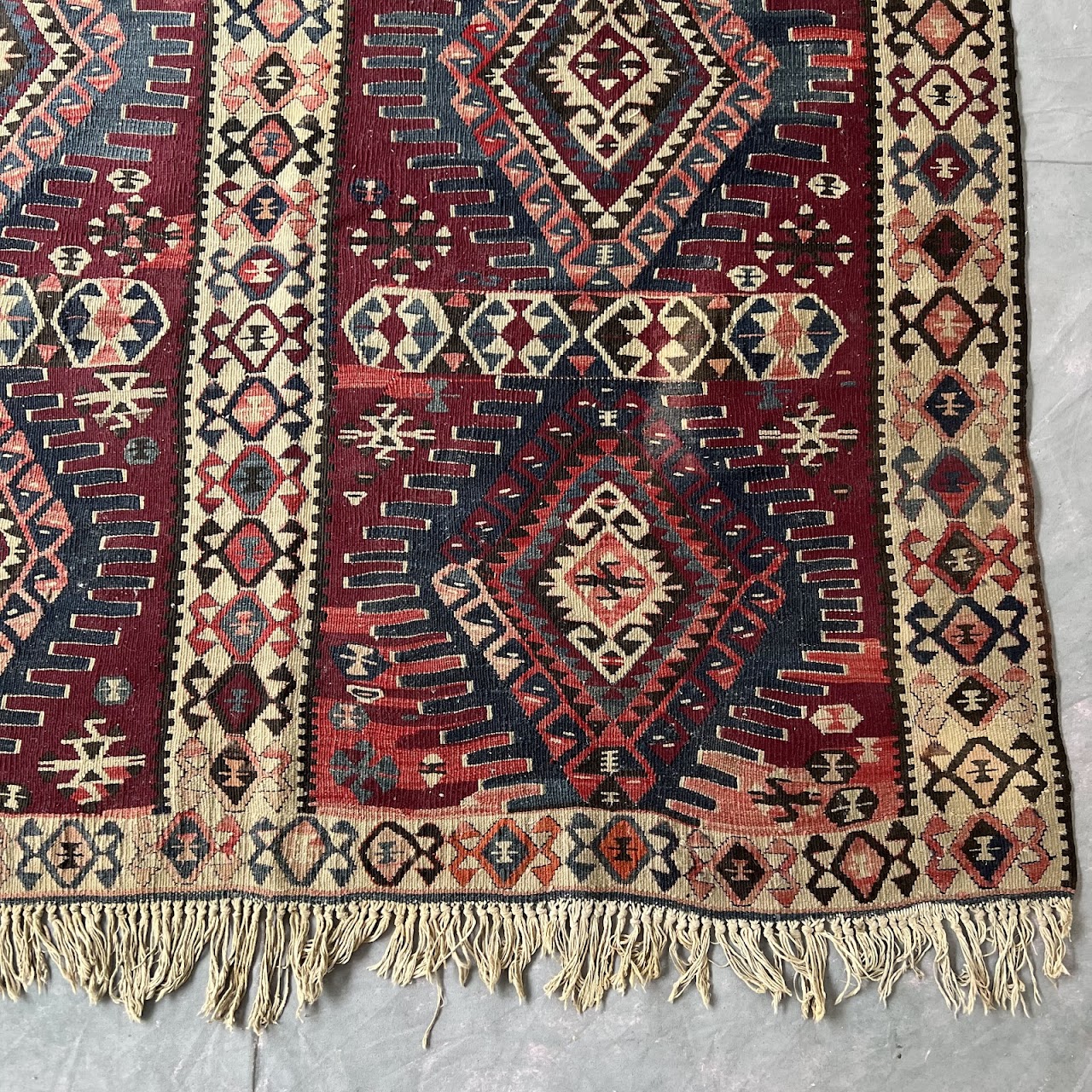 Turkish Kilim Vintage Wool Area Rug