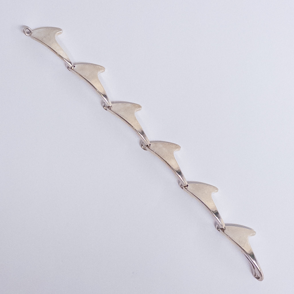 Bent Knudsen Sterling Silver Shark Tooth Bracelet