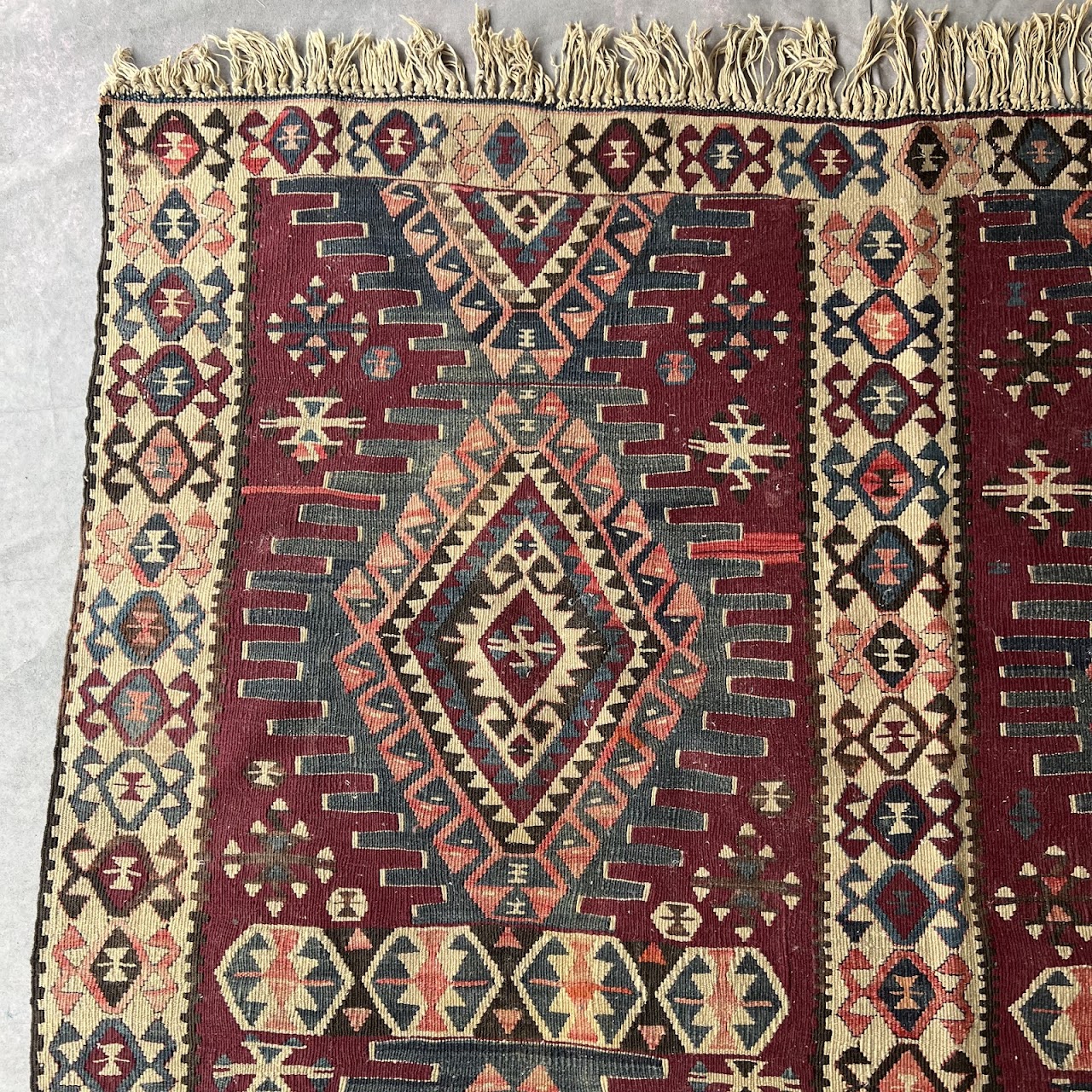 Turkish Kilim Vintage Wool Area Rug