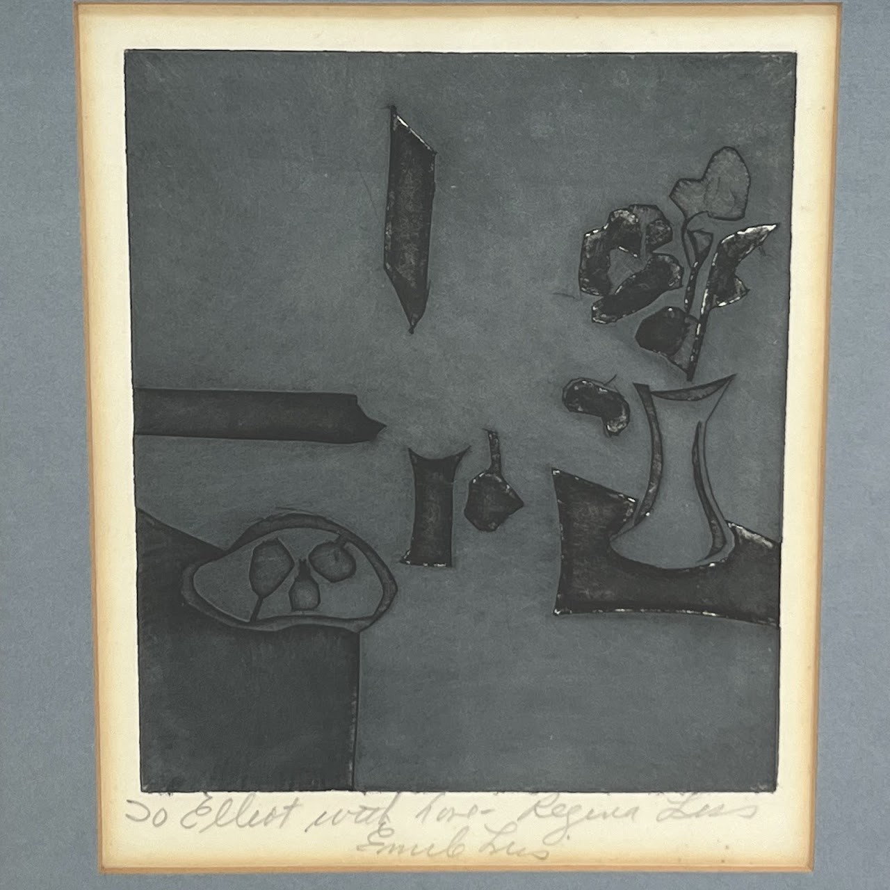 Modernist Still Life Aquatint Etching