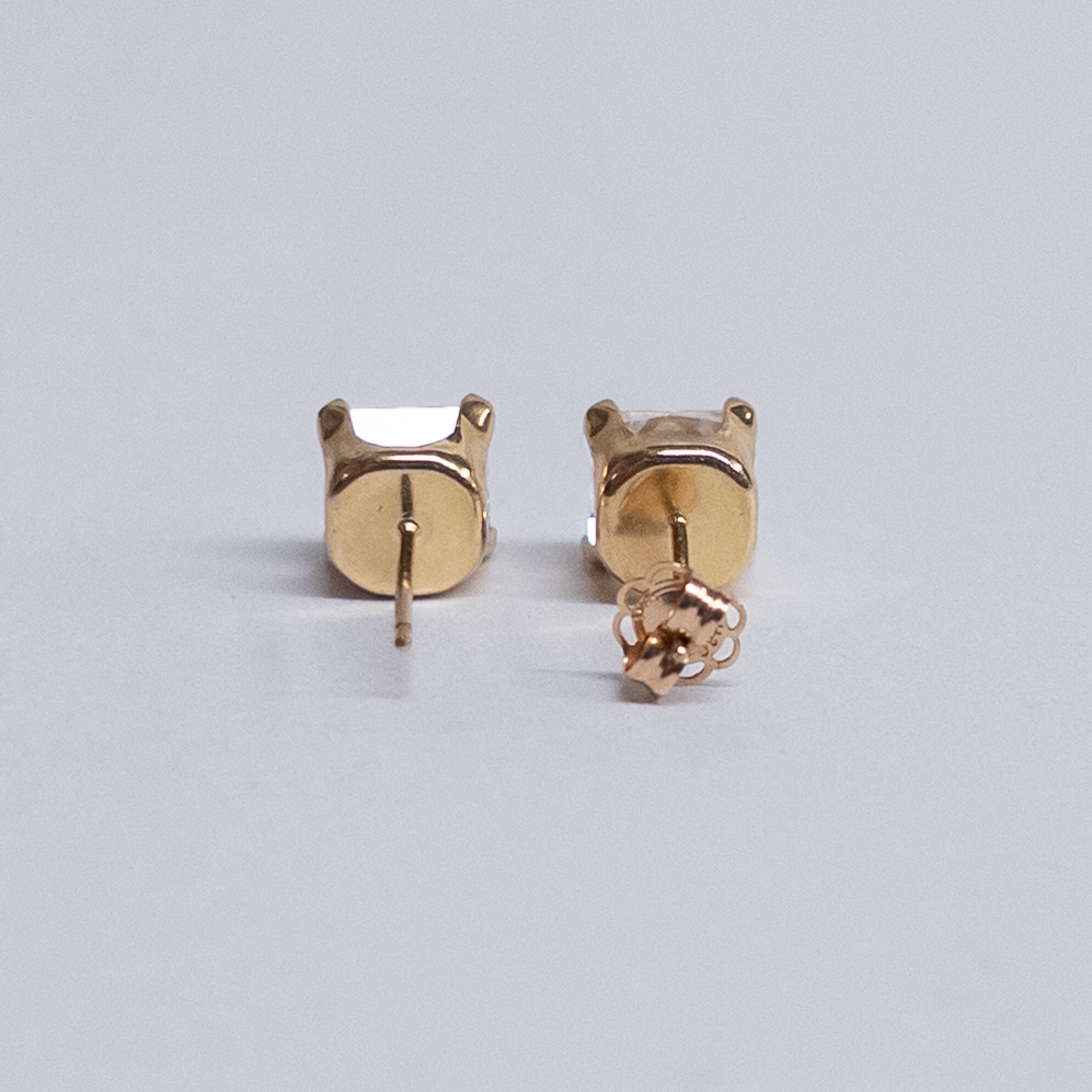 14K Gold and Crystal Stud Earrings