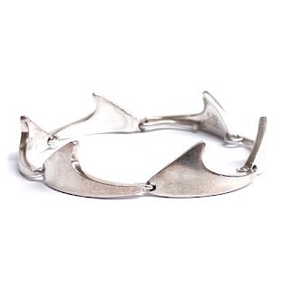 Bent Knudsen Sterling Silver Shark Tooth Bracelet