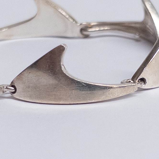 Bent Knudsen Sterling Silver Shark Tooth Bracelet