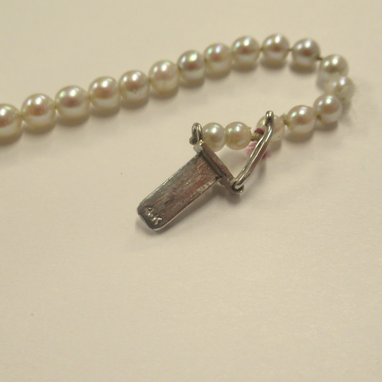 14K White Gold Pearl & Diamond Strand