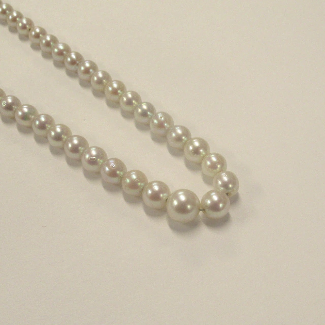 14K White Gold Pearl & Diamond Strand