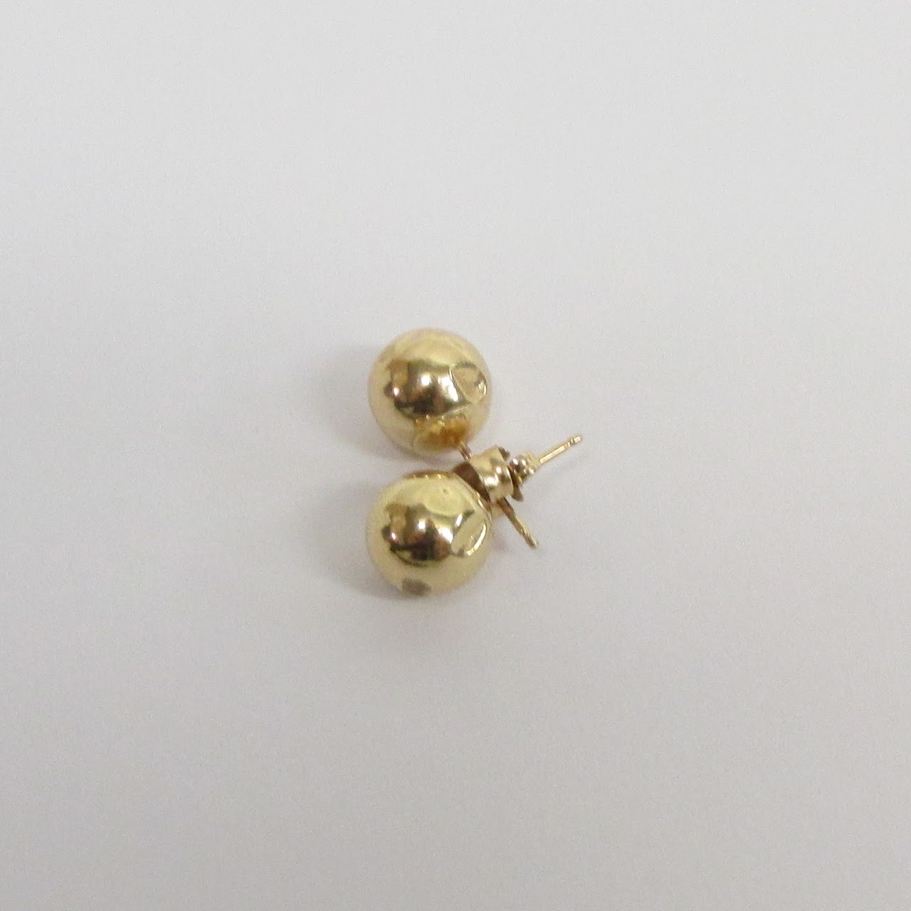 14K Gold Ball Stud Earrings DAMAGED