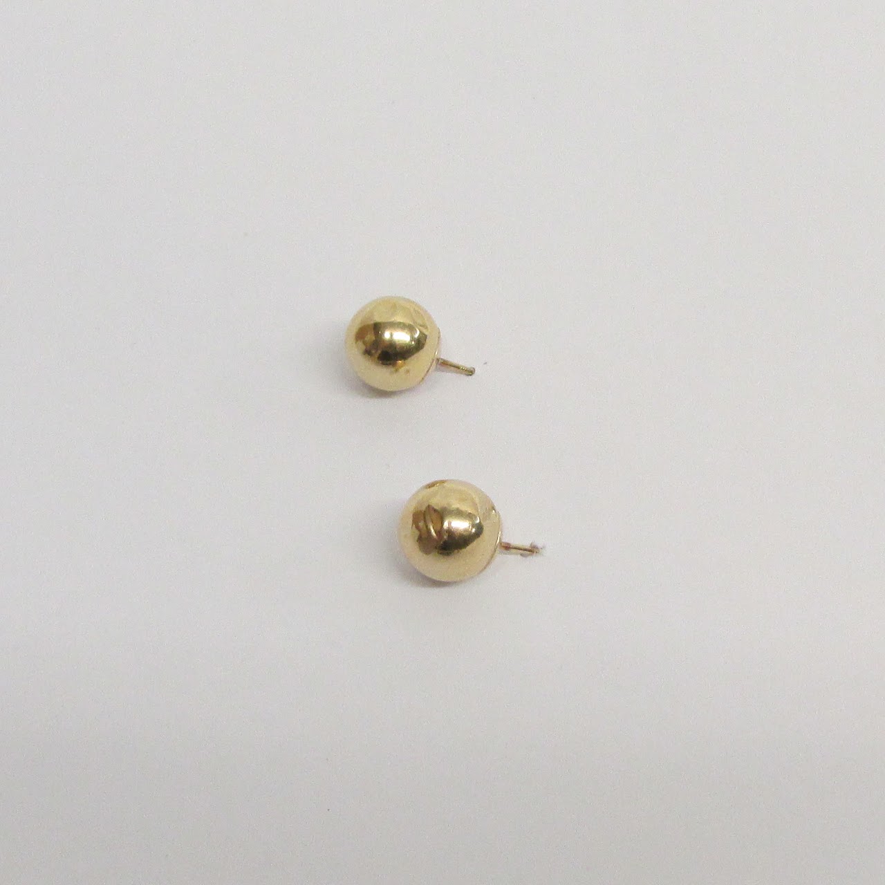 14K Gold Ball Stud Earrings DAMAGED