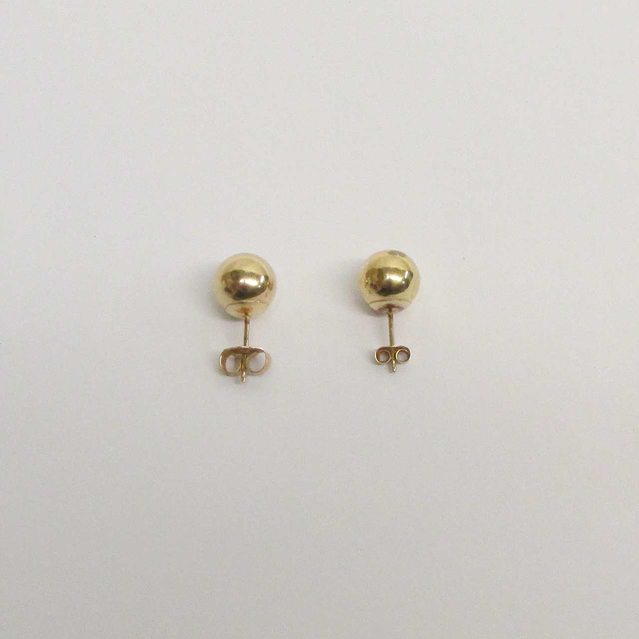 14K Gold Ball Stud Earrings DAMAGED