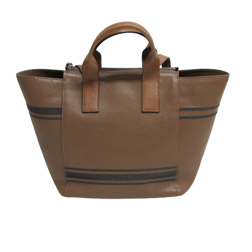 Brunello Cucinelli Textured Leather Tote/Convertible Shoulder Bag