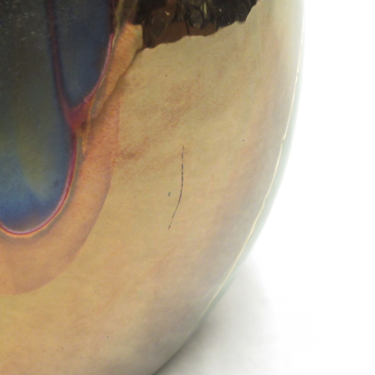 Metallic Iridescent Vase Signed