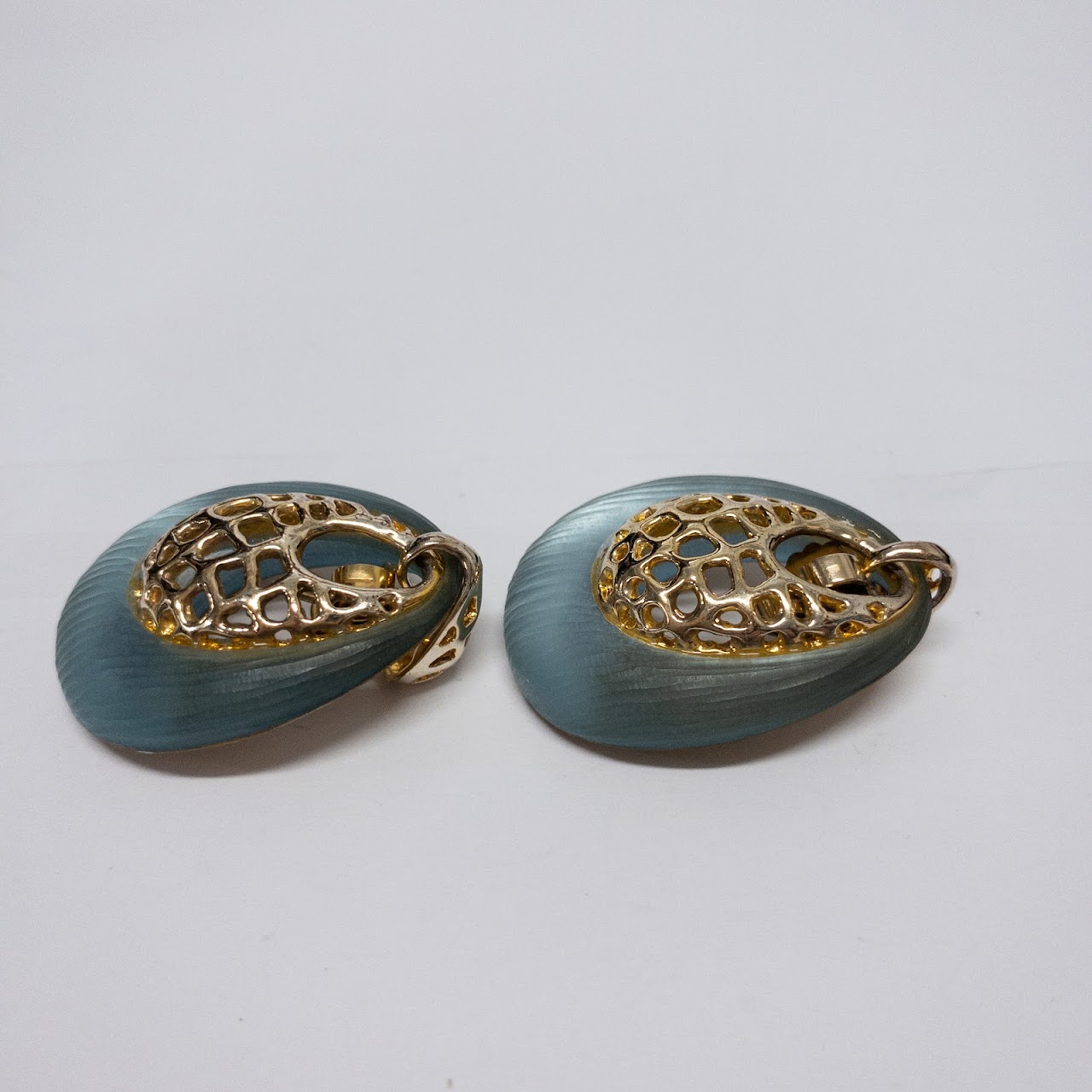 Alexis Bittar Aqua Oval Drop Earrings