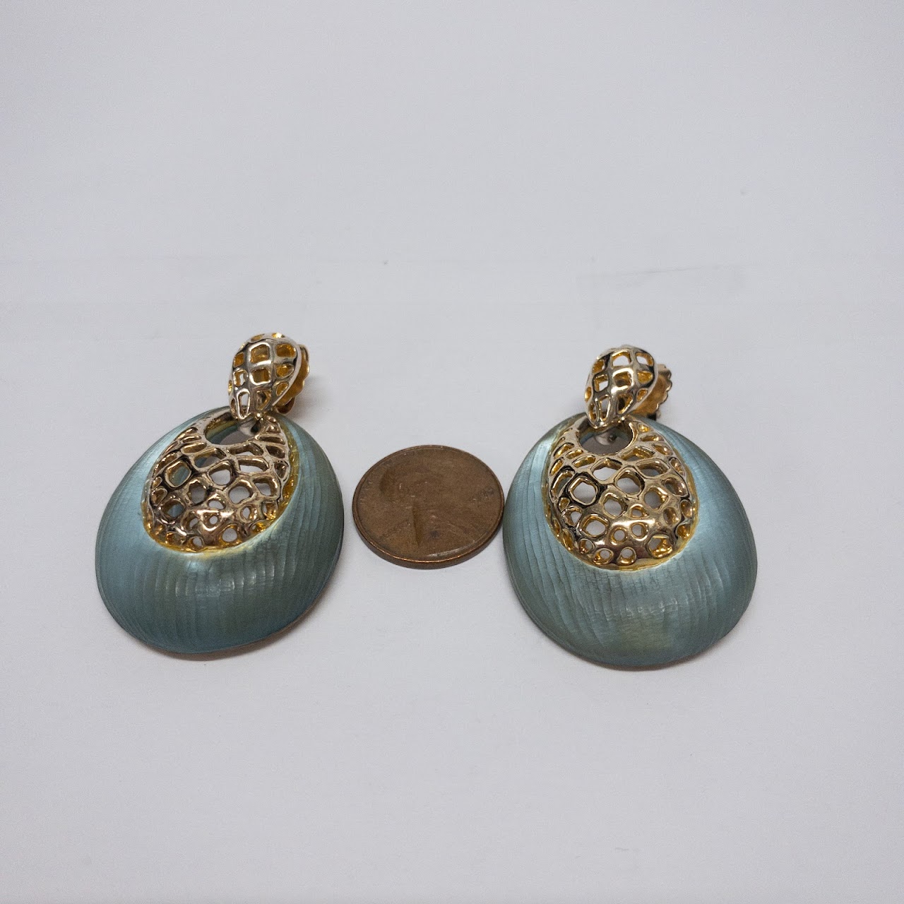 Alexis Bittar Aqua Oval Drop Earrings