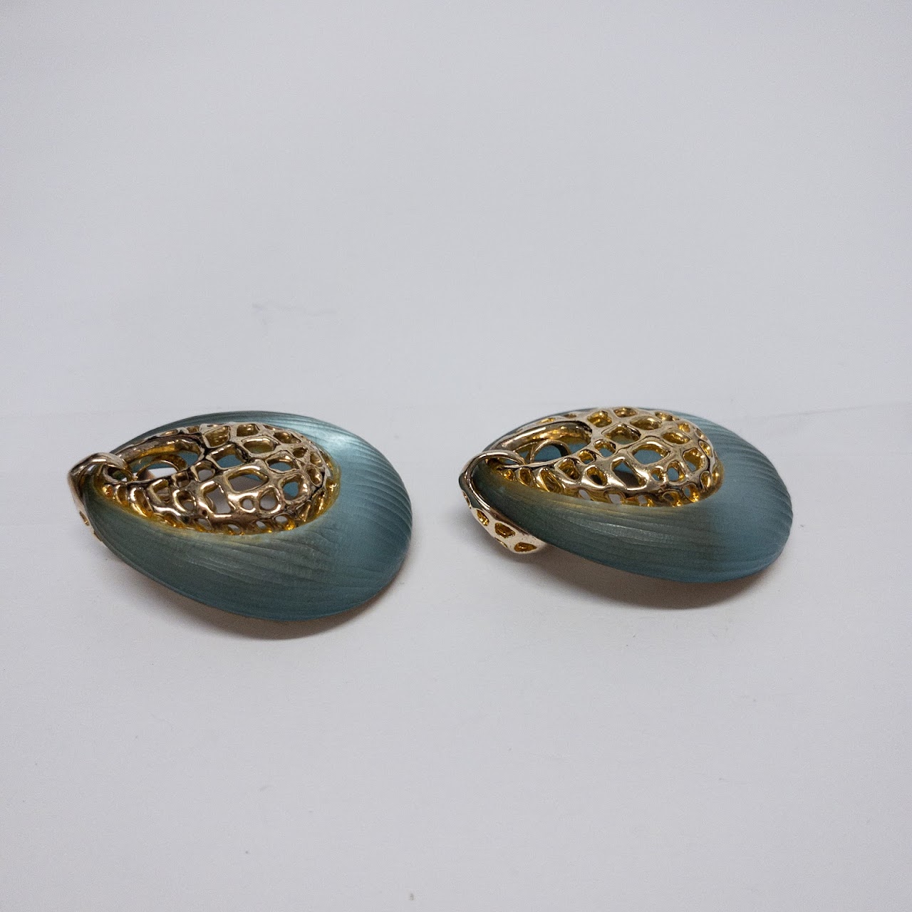 Alexis Bittar Aqua Oval Drop Earrings