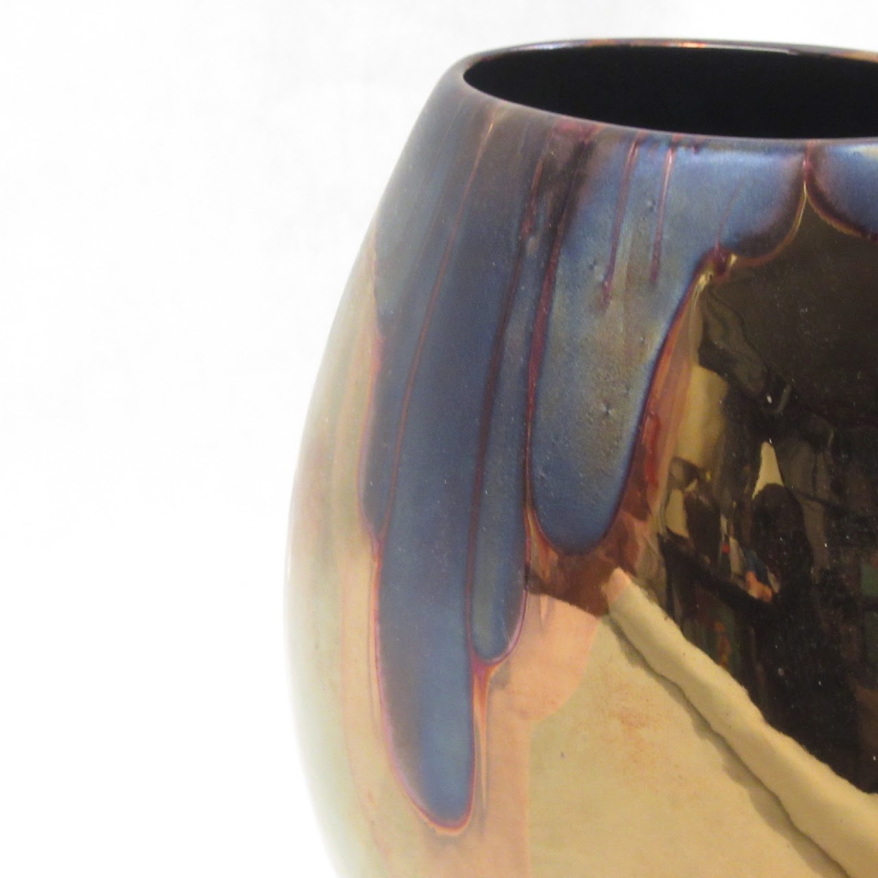 Metallic Iridescent Vase Signed