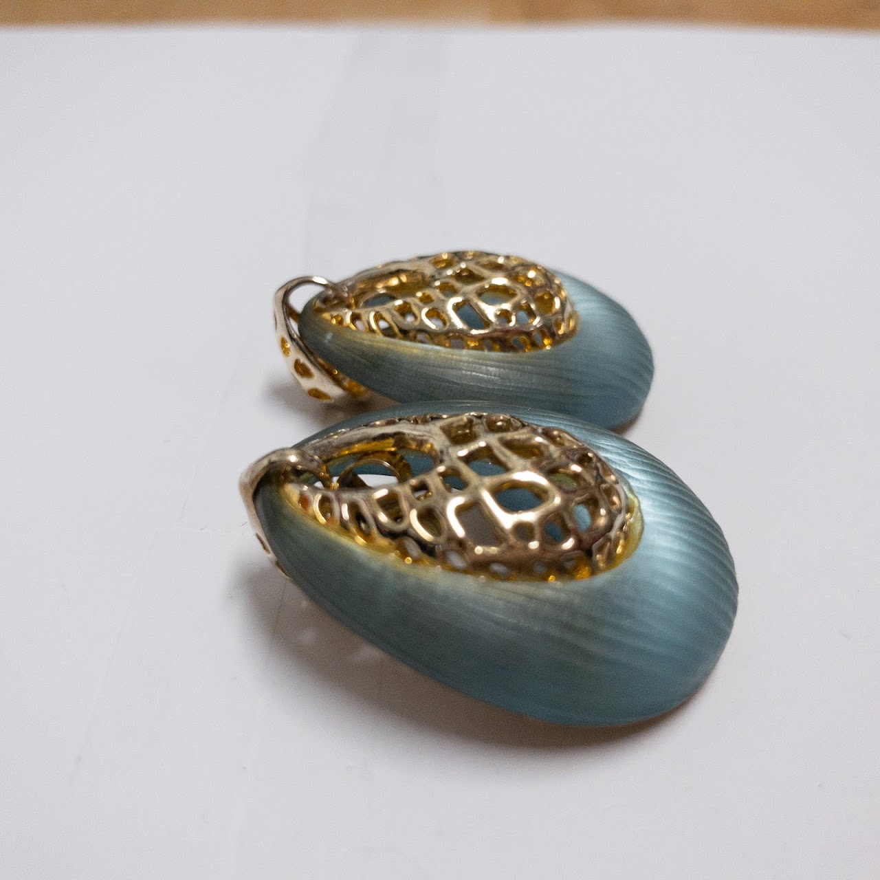 Alexis Bittar Aqua Oval Drop Earrings