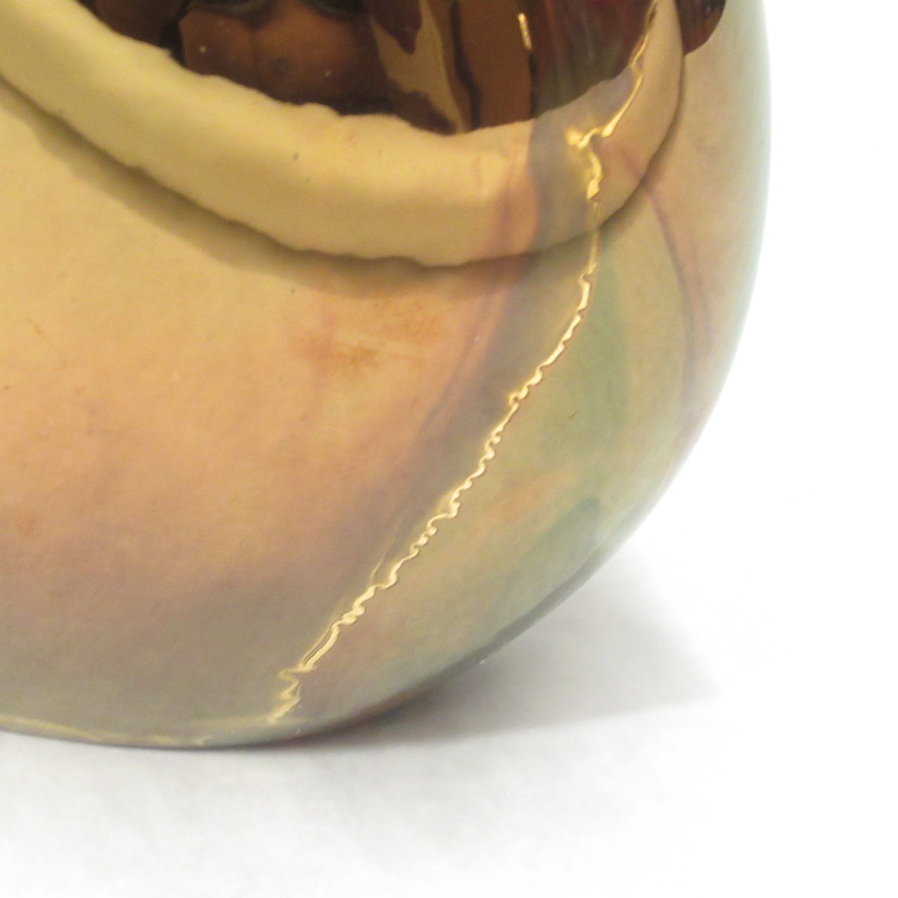 Metallic Iridescent Vase Signed