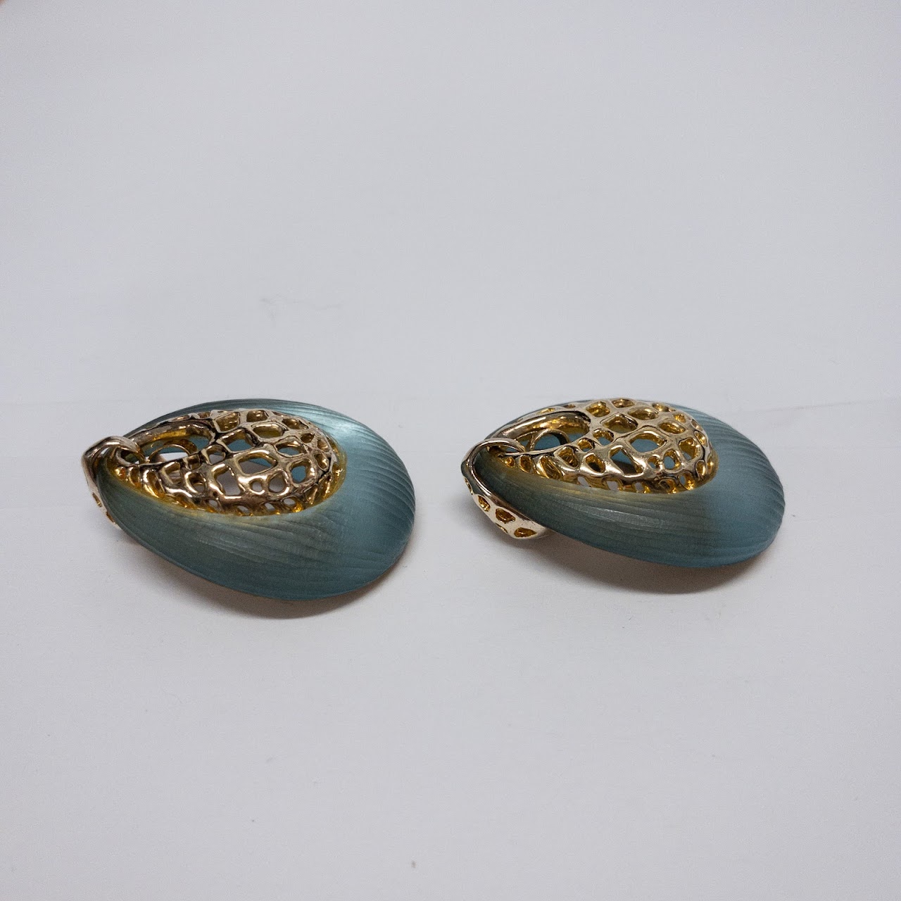 Alexis Bittar Aqua Oval Drop Earrings