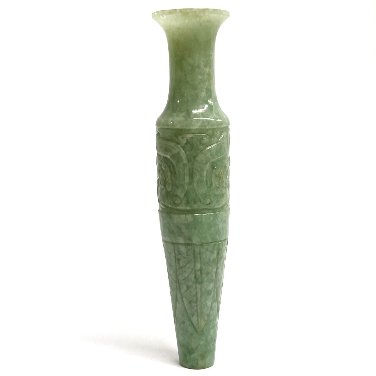 Jade Carved Small Bud Vase