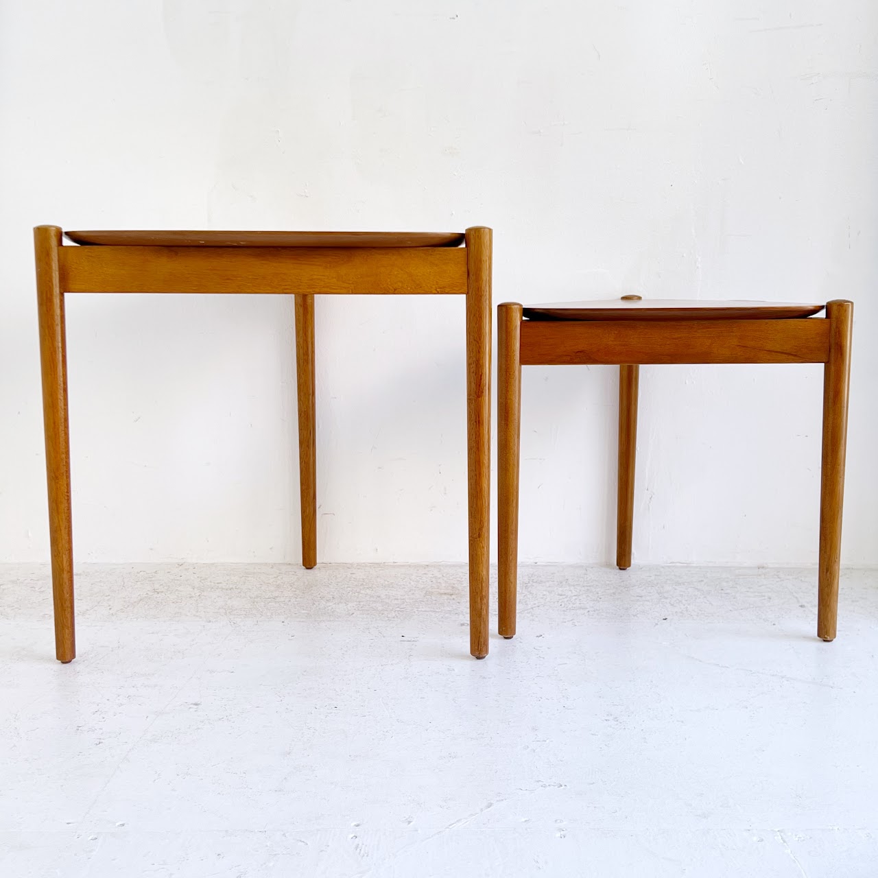 West Elm Retro Tripod Nesting Table Pair