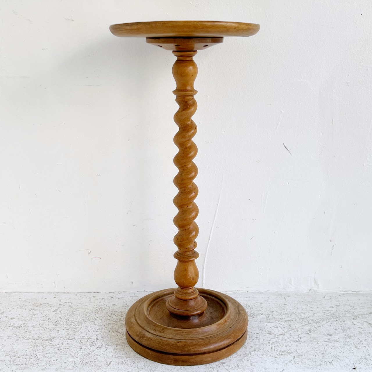 Antique Yew Barley Twist Wine Serving Table