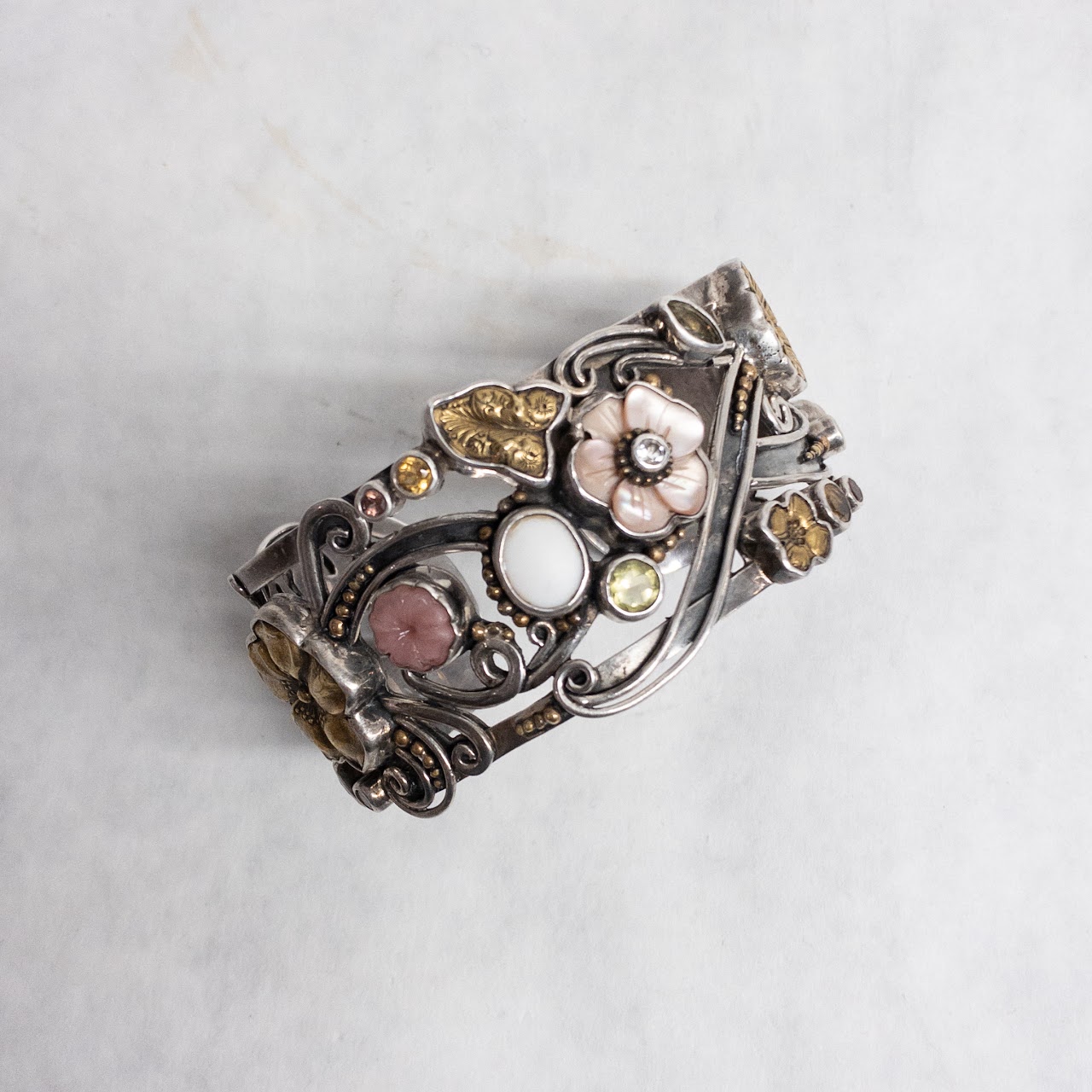 Sterling Silver Cuff with Assorted Gemstones