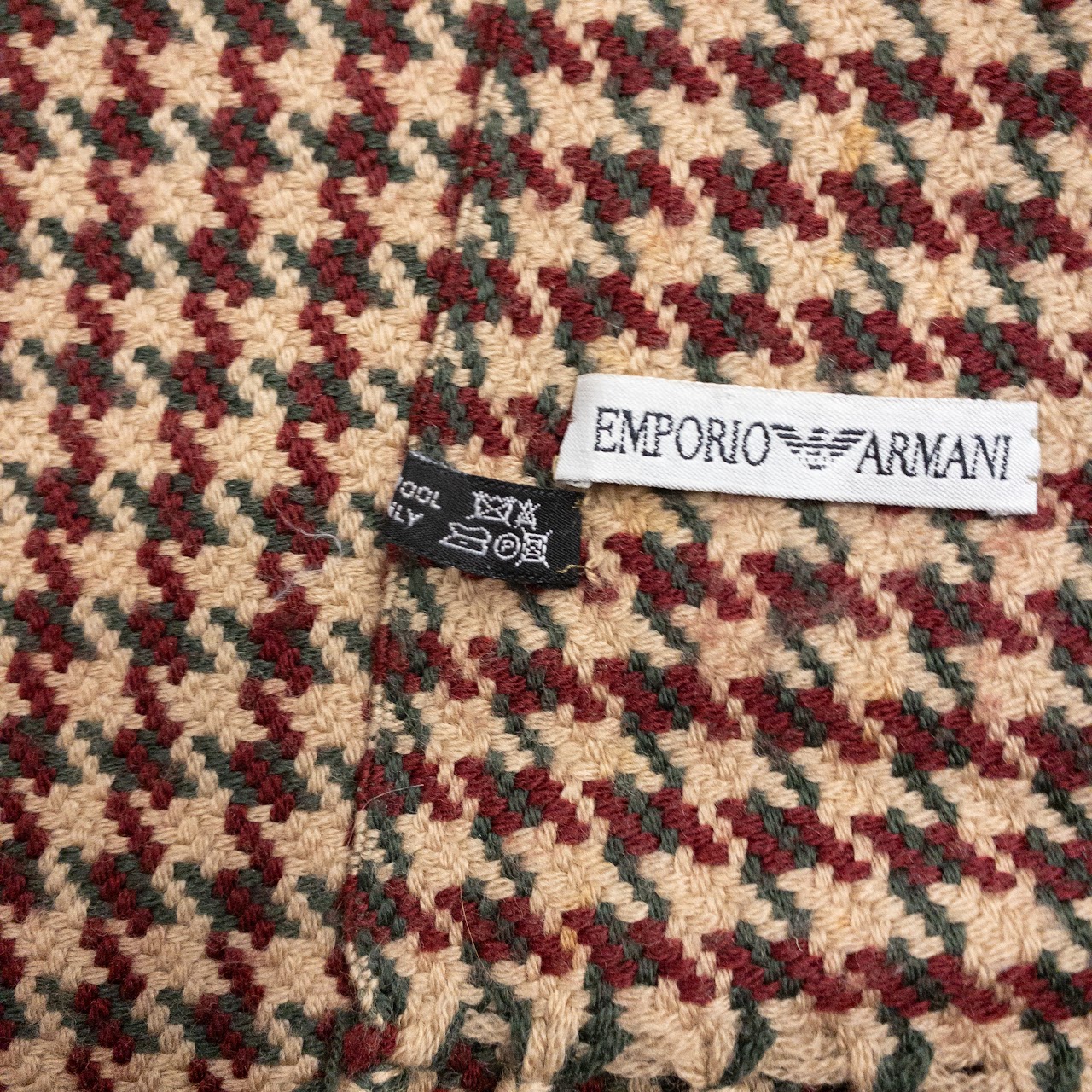 Emporio Armani Vintage Wool Houndstooth Scarf