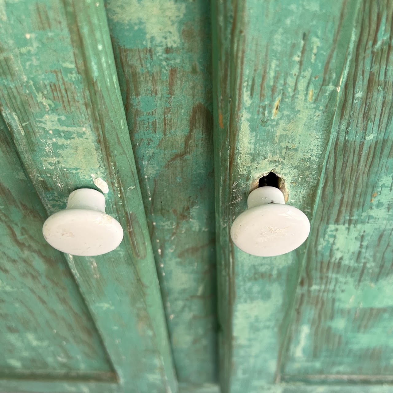 Rustic Painted Vintage Pine Hutch